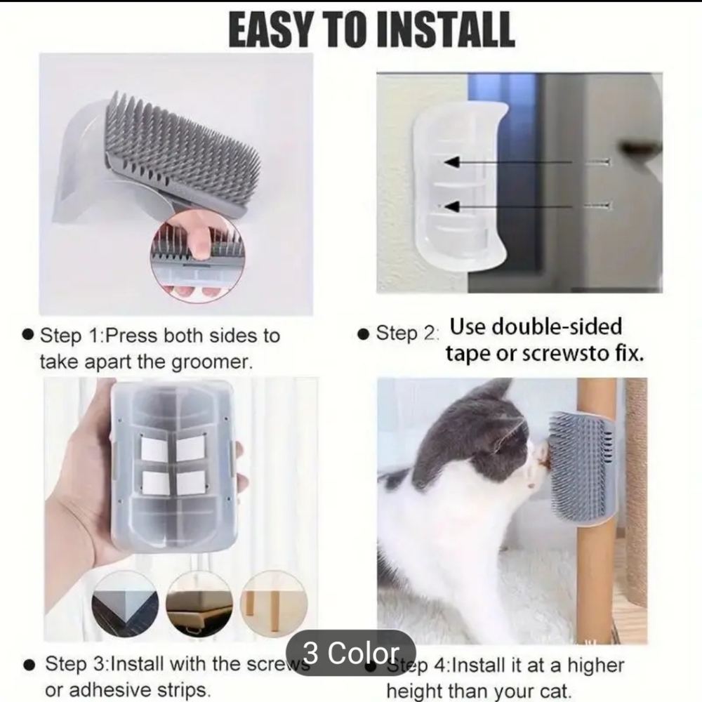 Black Self Grooming Brush For Cats - Picture 4 of 7